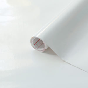 45cm x 1m up to 15m dc fix GLOSSY WHITE sticky back plastic vinyl wrap film (200-1273)