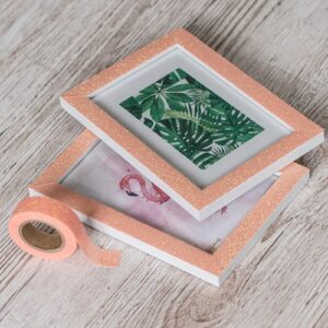 15mm x 5m GLITTER BLUSH PINK washi tape for crafts & home decor (CYW1363)