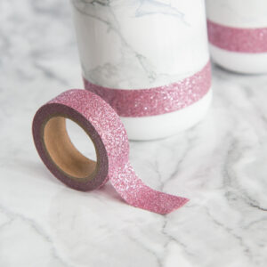15mm x 5m GLITTER PINK washi tape for crafts & home decor (CYW1365)