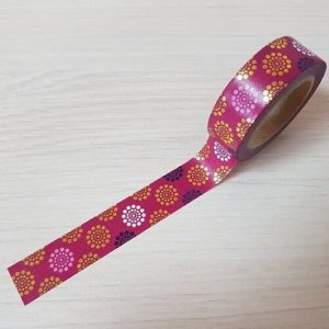 15mm x 10m DEEP PINK FLOWERS washi tape for crafts & home decor (CYW0111)