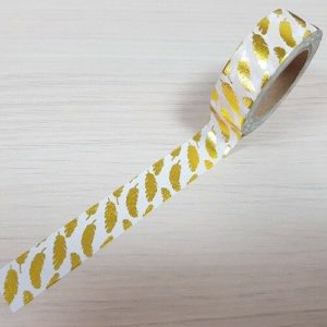 15mm x 10m FEATHERS GOLD washi tape for crafts & home decor (CYW0162)