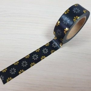 15mm x 10m FLOWERS NAVY washi tape for crafts & home decor (CYW0187)