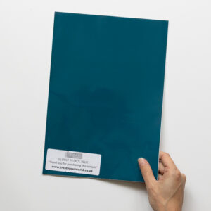 Sticky Back Plastic Plain Sample - GLOSSY PETROL BLUE
