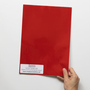 Sticky Back Plastic Plain Sample - GLOSSY SIGNAL RED