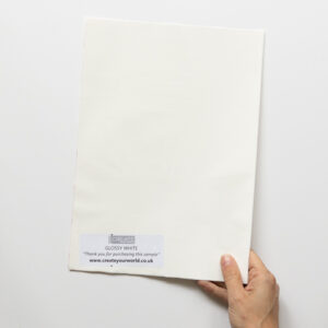 Sticky Back Plastic Plain Sample - GLOSSY WHITE