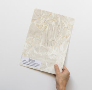 Sticky Back Plastic Stone Marble Tiles Sample - CORTES GREY AND GOLD