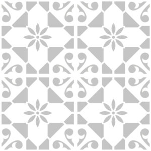 BLOCK DAISY Reusable Tile Stencil for Walls, Floors, Patios and Furniture
