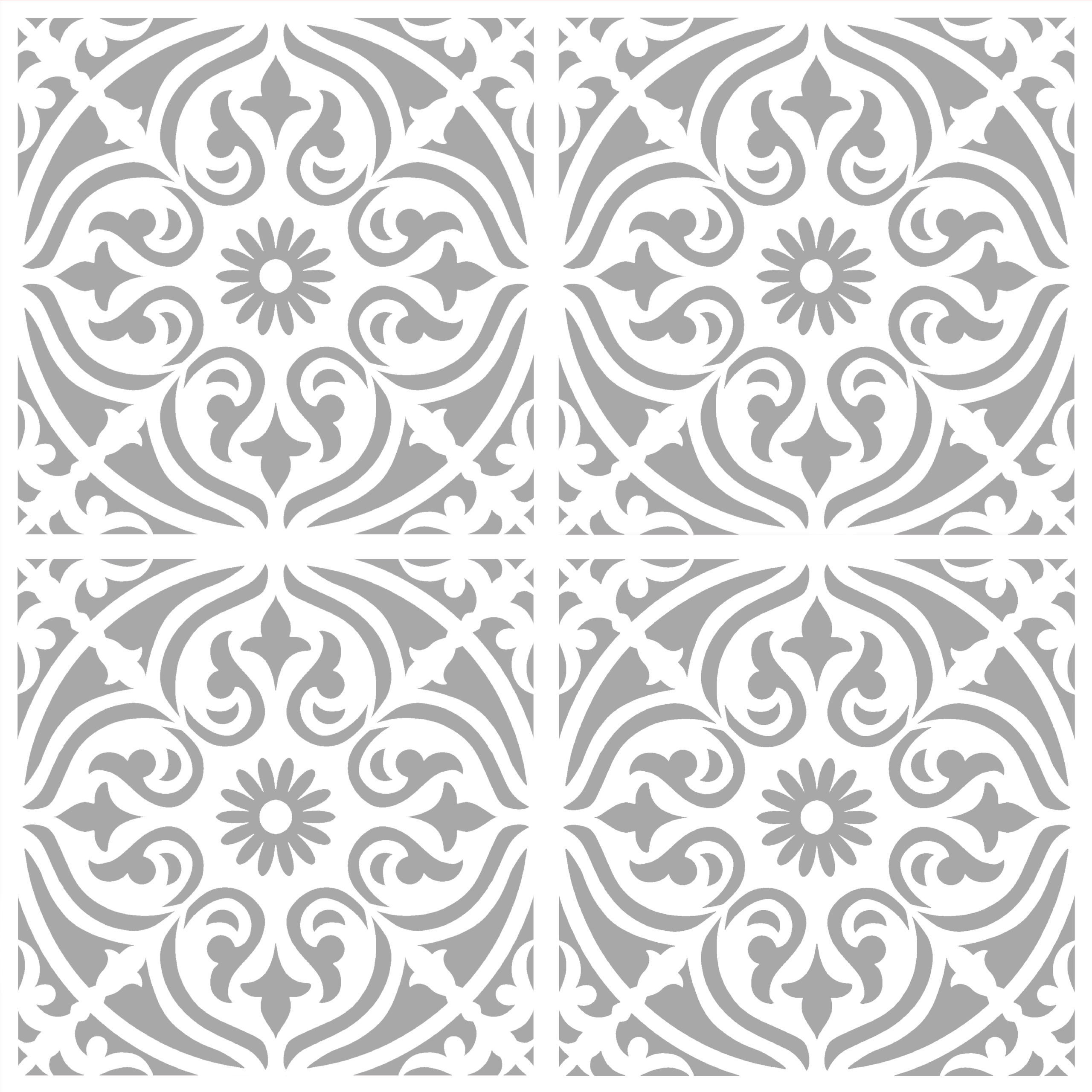 HENLEY Tile Stencil for Walls, Floors, Patios and Furniture