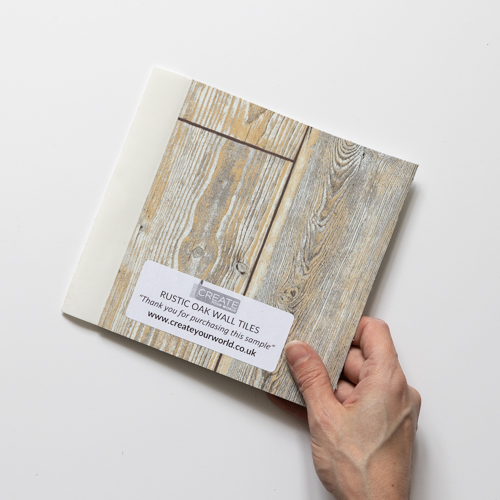 Rustic Oak Self adhesive Wall Tile Sample - Quarter Size 