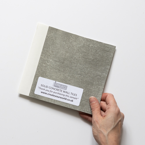 SOLID CONCRETE Self adhesive Wall Tile Sample - QUARTER SIZE