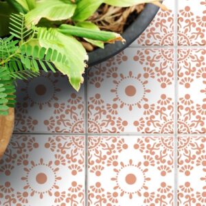 BIBURY Reusable Tile Stencil for Walls, Floors, Patios and Furniture