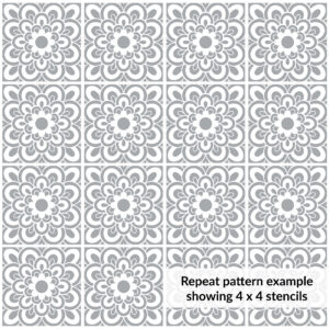 MAISIE Reusable Tile Stencil for Walls, Floors, Patios and Furniture