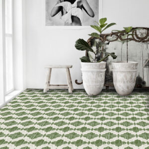 30 x 30cm Quadrostyle ARABESQUE JADE GREEN Wall & Floor Vinyl Tile Stickers
