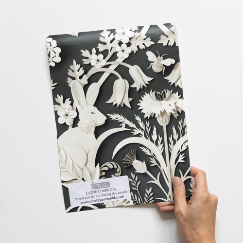 Nu Wallpaper ELOISE CHARCOAL Peel and Stick Wallpaper Sample Create Your World